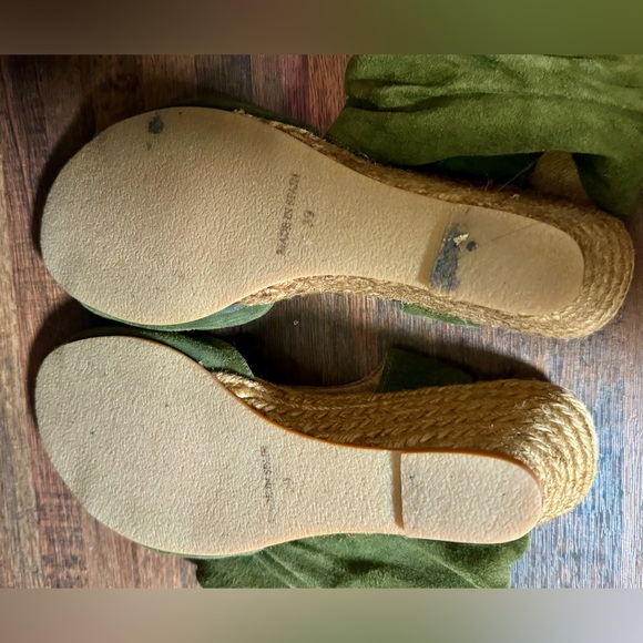 Eric Michael Olive Green Suede Espadrille Sandals Size 39 9 - Picture 13 of 13